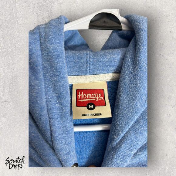 Vintage Oilers Med Blue Hoodie Sweatshirt NFL Football Helmet Graphic Pullover - Picture 2 of 3